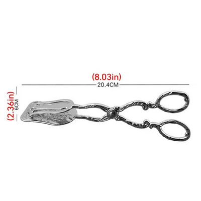 Pārtikas skavas knaibles Cietā cinka sakausējuma salātu un desertu knaibles Atkārtoti lietojamas ēdiena pasniegšanas skavas ballītēm salātu Retro stila virtuvei