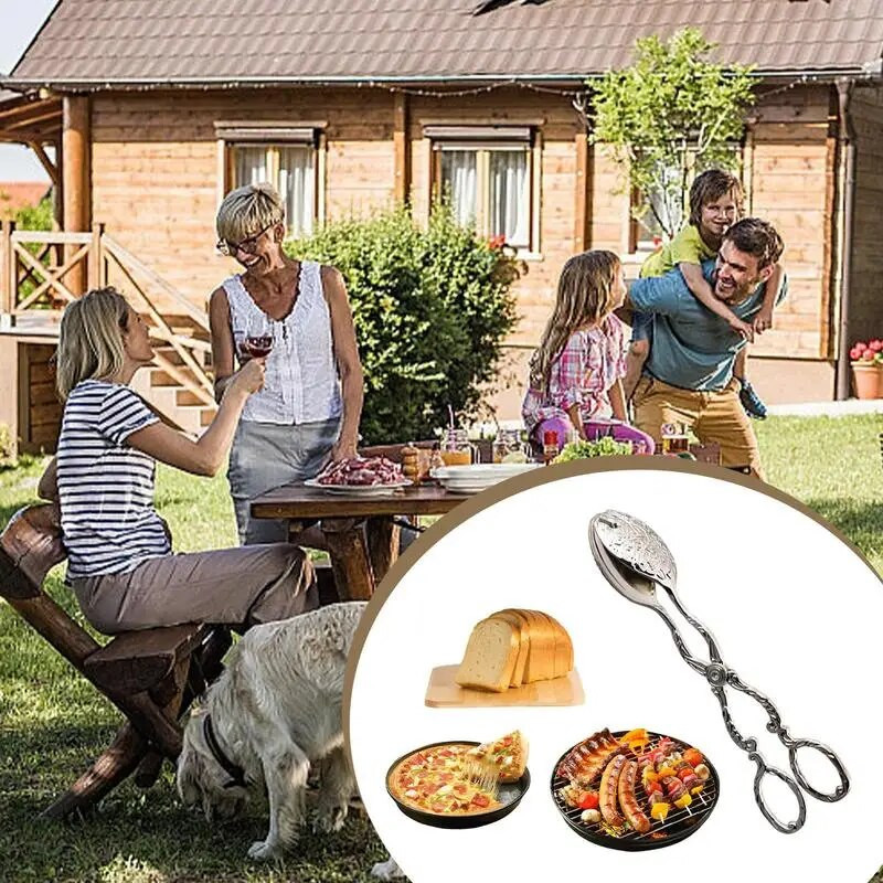 Pārtikas skavas knaibles Cietā cinka sakausējuma salātu un desertu knaibles Atkārtoti lietojamas ēdiena pasniegšanas skavas ballītēm salātu Retro stila virtuvei