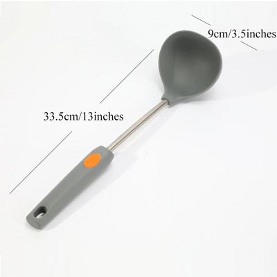 Silikona lāpstiņa Nepiedegoša lāpstiņa karstumam droša mājsaimniecības lāpstiņa gatavošanas caurduris zupas karote Virtuves piederumi, lai nesāpētu katlu