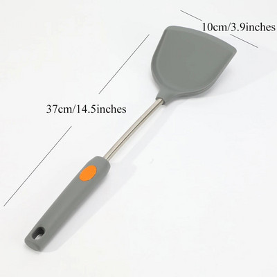 Silikona lāpstiņa Nepiedegoša lāpstiņa karstumam droša mājsaimniecības lāpstiņa gatavošanas caurduris zupas karote Virtuves piederumi, lai nesāpētu katlu