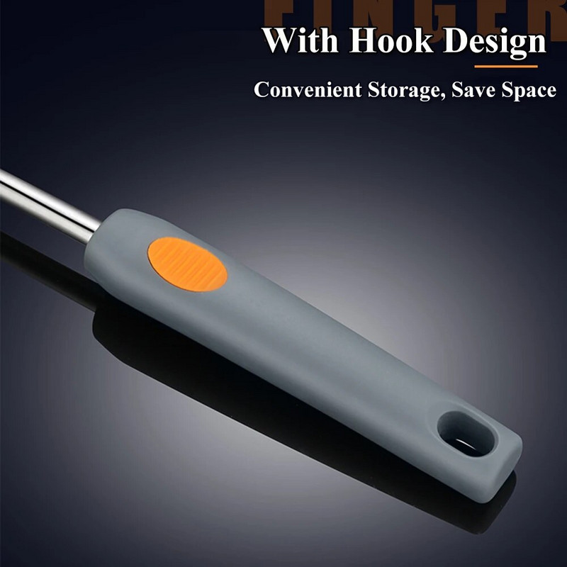 Silikona lāpstiņa Nepiedegoša lāpstiņa karstumam droša mājsaimniecības lāpstiņa gatavošanas caurduris zupas karote Virtuves piederumi, lai nesāpētu katlu