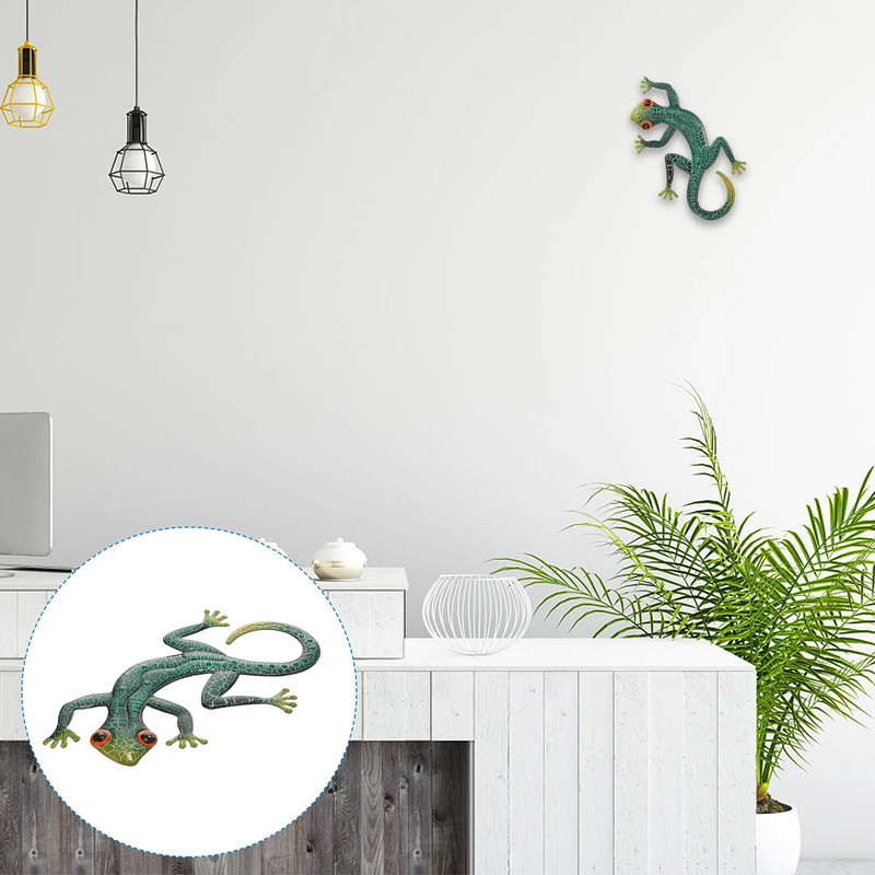 Ķirzakas siena Metāla Ķirzakas Gekona dekors Āra dārza Skulptūras Dekorācijas Dzīvnieku piekariņi Skulptūras (gadījuma raksturs)