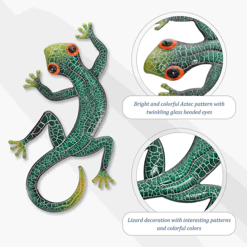 Ķirzakas siena Metāla Ķirzakas Gekona dekors Āra dārza Skulptūras Dekorācijas Dzīvnieku piekariņi Skulptūras (gadījuma raksturs)