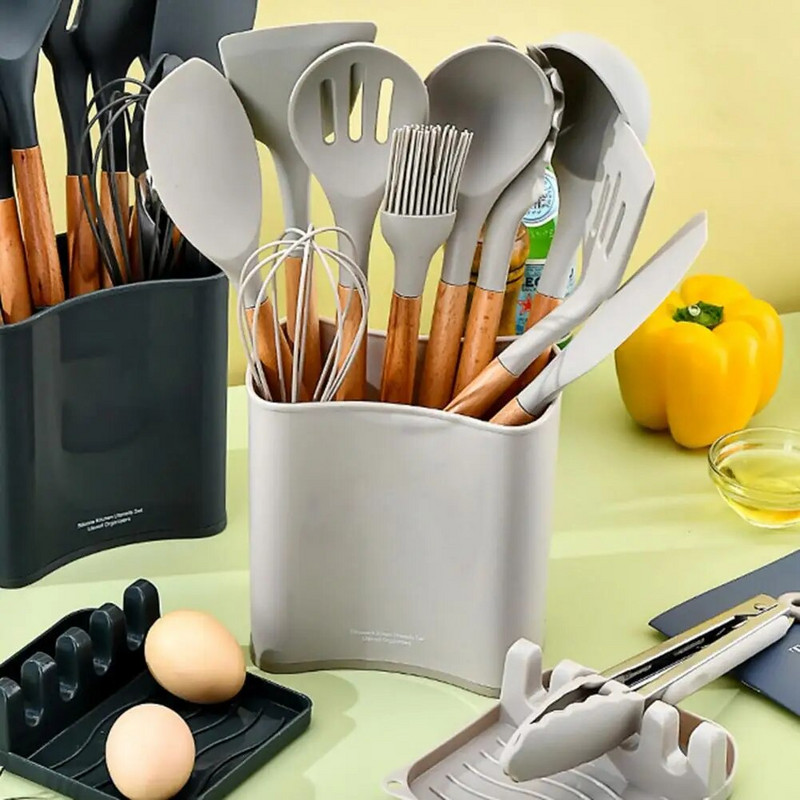 1 Noderīgu ēdiena gatavošanas piederumu komplekts 10 stili gatavošanas rīki Ēdienu gatavošanai Roku aizsardzības virtuves piederumi