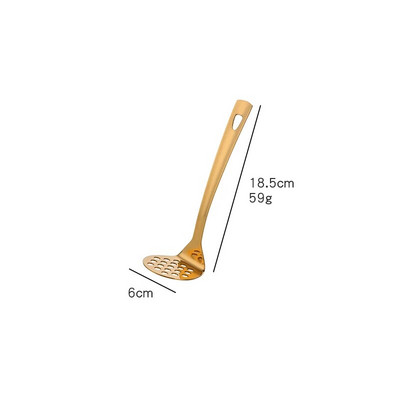 1 bucată lingură lungă de supă din oțel inoxidabil ustensile de gătit, metal auriu, șlefuitor, strecurătoare, oală pentru tort, lopată, spatulă, ustensile de bucătărie