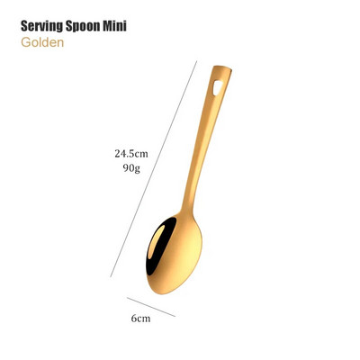 1 bucată lingură lungă de supă din oțel inoxidabil ustensile de gătit, metal auriu, șlefuitor, strecurătoare, oală pentru tort, lopată, spatulă, ustensile de bucătărie