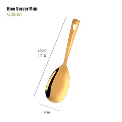 1 bucată lingură lungă de supă din oțel inoxidabil ustensile de gătit, metal auriu, șlefuitor, strecurătoare, oală pentru tort, lopată, spatulă, ustensile de bucătărie