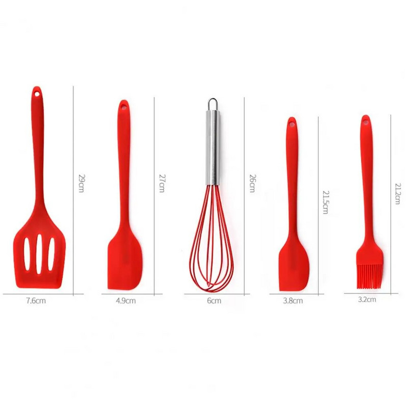 5 vnt. virtuvės reikmenys, atsparūs dilimui, nelipnūs, atsparūs karščiui, ilgai išliekantys maisto ruošimo mentele Virtuvės reikmenų rinkinys virtuvės reikmenys