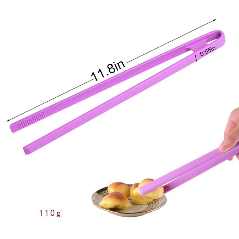 1vnt silikoninės maisto spaustukai BBQ žnyplės virtuvės žnyplės ilga rankena neslystančios kepsninės žnyplės serviravimo žnyplės Virimo reikmenys