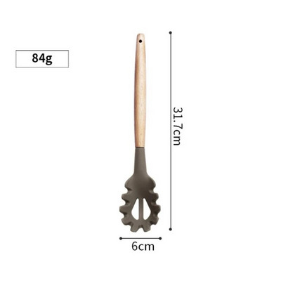 Νέο Σετ Σκεύη Σιλικόνης Σπάτουλα Φτυάρι Κουτάλι Σούπας με Ξύλινη Λαβή Ειδικό Σετ Κουζίνας Εργαλεία Μαγειρικής Σχεδίασης ανθεκτικό στη θερμότητα