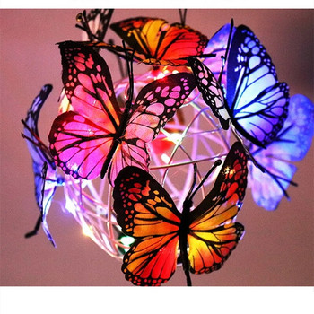 2in1 Solar Garden Lights Led Ball Butterfly Διακοσμήσεις Φωτιστικά γκαζόν εξωτερικού χώρου Solar Landscape Pathway Χριστουγεννιάτικη διακόσμηση γάμου