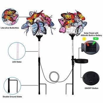 2in1 Solar Garden Lights Led Ball Butterfly Διακοσμήσεις Φωτιστικά γκαζόν εξωτερικού χώρου Solar Landscape Pathway Χριστουγεννιάτικη διακόσμηση γάμου