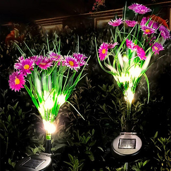 Ηλιακά Φωτιστικά Κήπου LED φλοράλ φώτα στοίβας Εξωτερική αυλή αδιάβροχη διακόσμηση βεράντας