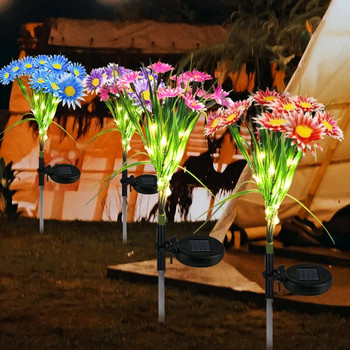 Слънчеви градински светлини LED флорални купчини светлини Водоустойчива декорация на вътрешен двор на открито