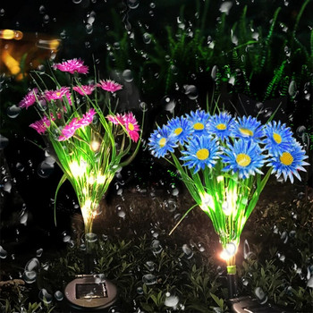 Слънчеви градински светлини LED флорални купчини светлини Водоустойчива декорация на вътрешен двор на открито