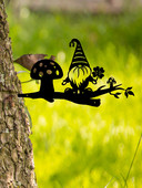 Lėlės nykštuko medžio kištukas lauko dekoras Augalo dekoras Metalinis nykštukas nykštuko sodo statula Siluetas sodo kuoliukai įdėklo indikatorius