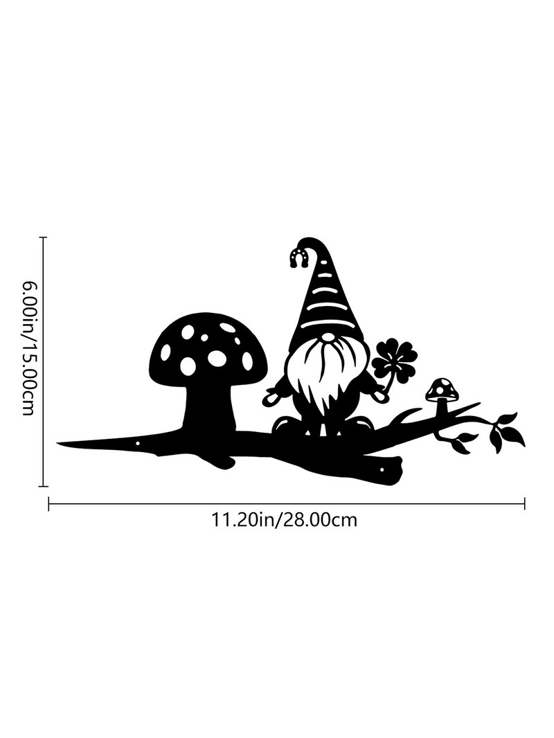 Lėlės nykštuko medžio kištukas lauko dekoras Augalo dekoras Metalinis nykštukas nykštuko sodo statula Siluetas sodo kuoliukai įdėklo indikatorius