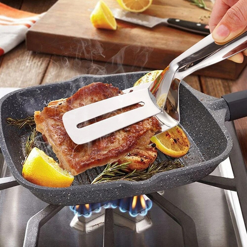 304 Nerūsējošā tērauda cepšanas lāpstas skava, doba skava zivju lāpstiņa, steika lāpstiņa bufetēm bāriem ballītēm virtuves rīks
