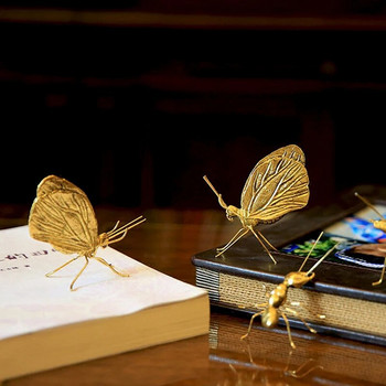 Декоративен метален занаятчийски орнамент от медна златна пеперуда за мравка за арт декор