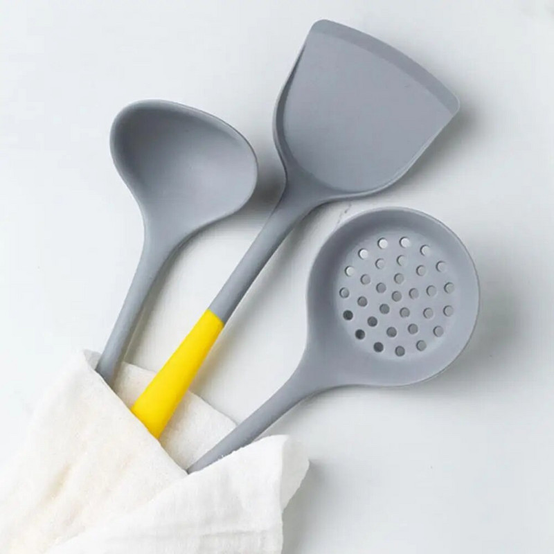 Σετ μαγειρικών σκευών Αντιολισθητικό μακρύ χερούλι Αντικολλητικά μαγειρικά σκεύη 3 τμχ Σετ μαγειρικής φτυάρι Σετ κουταλιού Προμήθειες κουζίνας