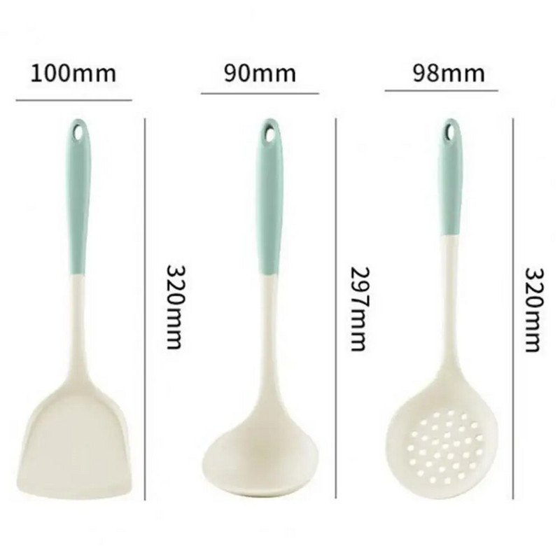 Σετ μαγειρικών σκευών Αντιολισθητικό μακρύ χερούλι Αντικολλητικά μαγειρικά σκεύη 3 τμχ Σετ μαγειρικής φτυάρι Σετ κουταλιού Προμήθειες κουζίνας