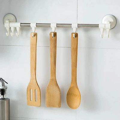 Bambusz spatula tapadásmentes serpenyő három részes öltöny speciális bambusz lapát Bambusz spatula leves kanál főző hosszú nyelű konyhai edények