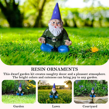 Gnome Dwarf Art Sculptures Αστεία Μινιατούρα Εξωτερικού ειδώλου Στολίδι Ρητίνη Διακοσμητικά στηρίγματα Χειροτεχνία για Βεράντα με γκαζόν κήπου