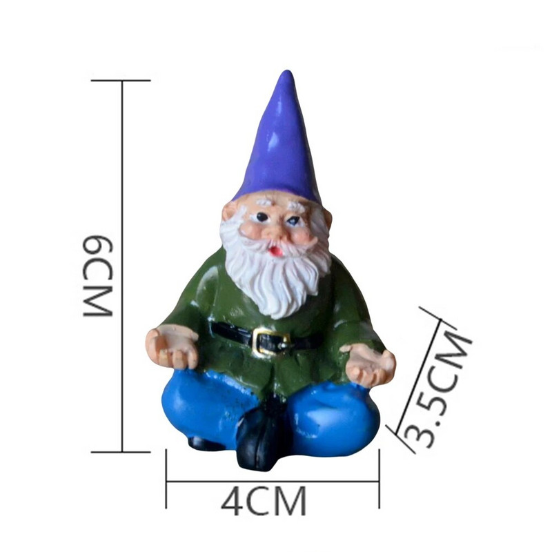 Rūķu rūķu mākslas skulptūras Smieklīgas miniatūras āra figūriņas, ornamenti, sveķu rotājumi, rekvizīti rokdarbi dārza zāliena lievenim