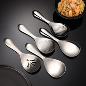 Virtuvės nerūdijančio plieno tuščiavidurė rankena ryžių šaukštas, nesulipantis didelės talpos sriubos šaukštas kiaurasamtis, pagilinti tirštinti indus