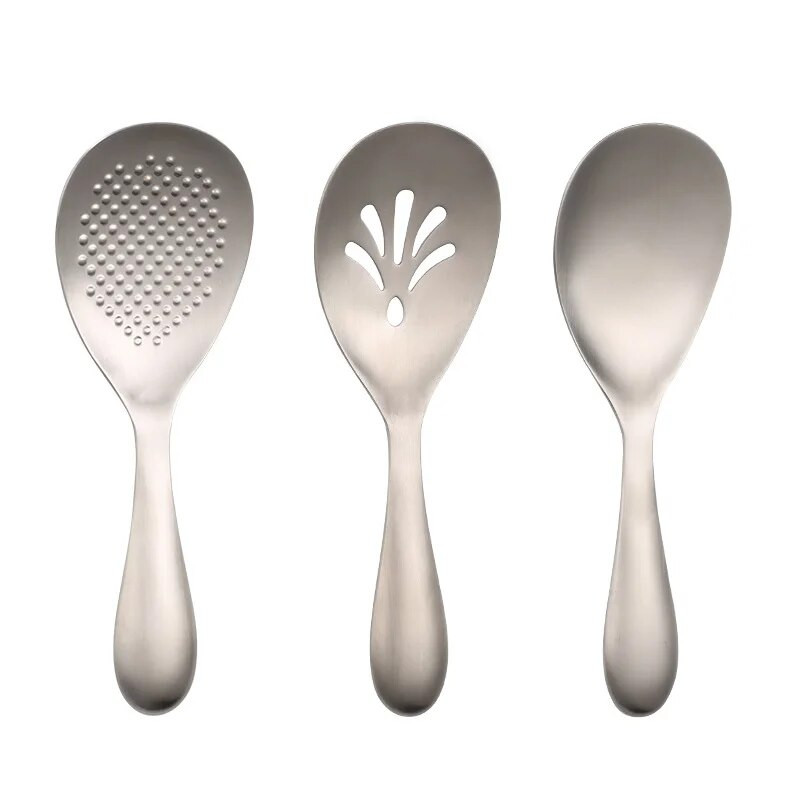 Virtuvės nerūdijančio plieno tuščiavidurė rankena ryžių šaukštas, nesulipantis didelės talpos sriubos šaukštas kiaurasamtis, pagilinti tirštinti indus