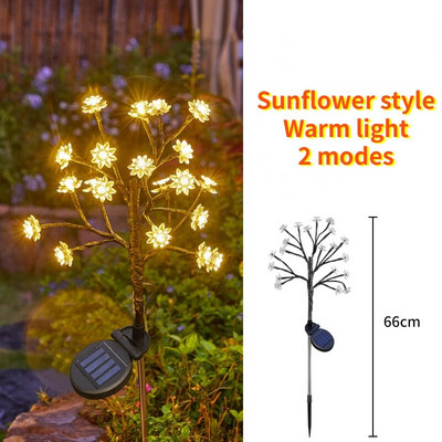 Cherry Blossom Solar Lawn Lights LED Φωτάκια γκαζόν Εξωτερικό αδιάβροχο ηλιακό φως Χριστουγεννιάτικη διακόσμηση Κήπος Γάμου