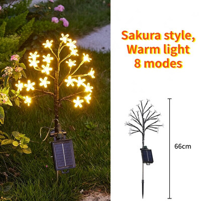 Cherry Blossom Solar Lawn Lights LED Φωτάκια γκαζόν Εξωτερικό αδιάβροχο ηλιακό φως Χριστουγεννιάτικη διακόσμηση Κήπος Γάμου