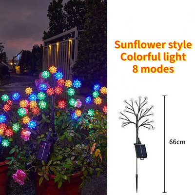 Cherry Blossom Solar Lawn Lights LED Φωτάκια γκαζόν Εξωτερικό αδιάβροχο ηλιακό φως Χριστουγεννιάτικη διακόσμηση Κήπος Γάμου