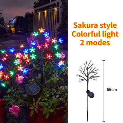 Cherry Blossom Solar Lawn Lights LED Φωτάκια γκαζόν Εξωτερικό αδιάβροχο ηλιακό φως Χριστουγεννιάτικη διακόσμηση Κήπος Γάμου