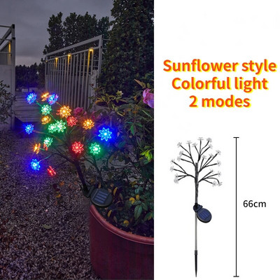 Cherry Blossom Solar Lawn Lights LED Φωτάκια γκαζόν Εξωτερικό αδιάβροχο ηλιακό φως Χριστουγεννιάτικη διακόσμηση Κήπος Γάμου