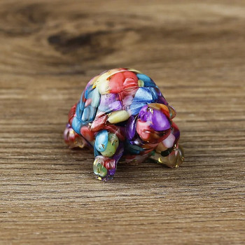 Творчески декорации от изкуствена костенурка Естествен натрошен кристален камък Епоксидна смола Орнаменти за бюро Декорация на дома