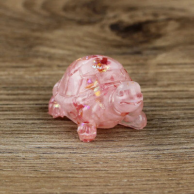 Radoši mākslīgi bruņurupuču rotājumi Dabīgā drupinātā kristāla akmens epoksīda sveķu rakstāmgalda rotājumi Mājas dekorēšana