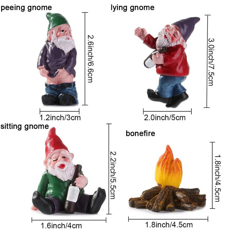 Girti elfai Juokingi besišlapinantys elfai samanų terariumas papuošalai fėjų sodas miniatiūriniai nykštukai Mikro peizažas nykštukų figūrėlės darbastalio dekoras