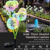 1/3 Head Dandelion Flower Solar Led Light Λάμπες εξωτερικού χώρου κήπου για γκαζόν για Garden Street Lawn Stakes Fairy Lamps Yard Solar Lights