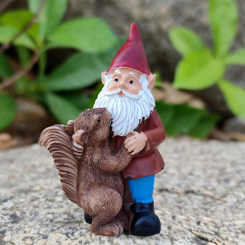 Ziemassvētku sveķu rūķi Ziemassvētku vecīša figūriņas āra dārza statuja dāvana miniatūra ainava pasaku rotājumi Ziemassvētku rotājumi