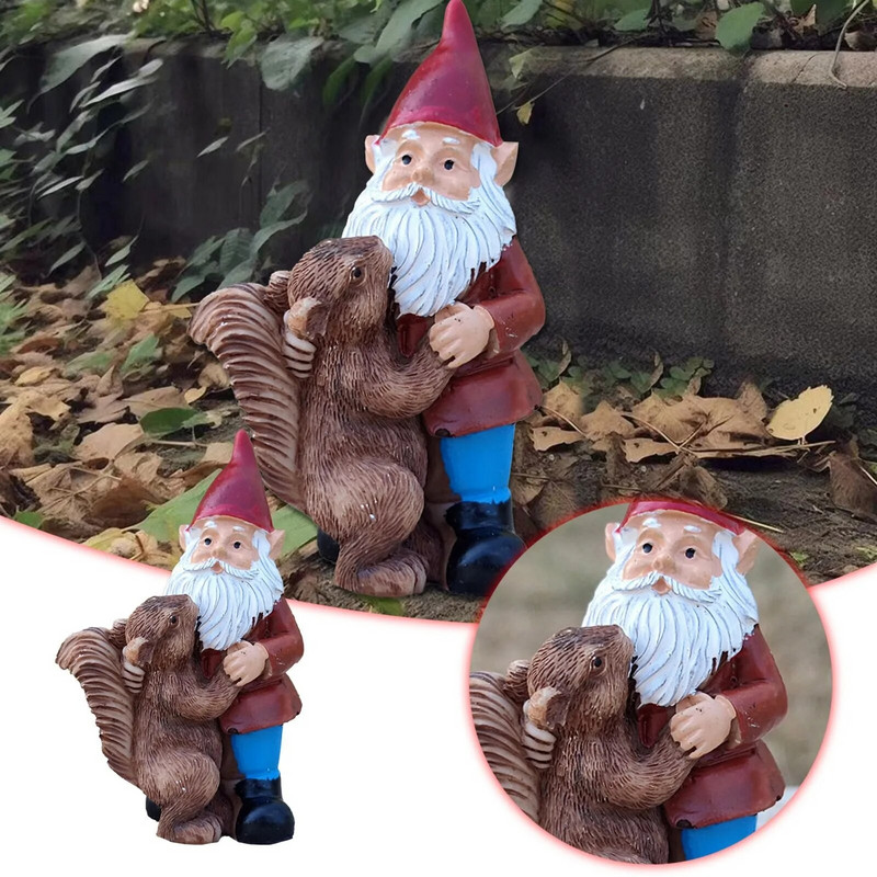 Ziemassvētku sveķu rūķi Ziemassvētku vecīša figūriņas āra dārza statuja dāvana miniatūra ainava pasaku rotājumi Ziemassvētku rotājumi