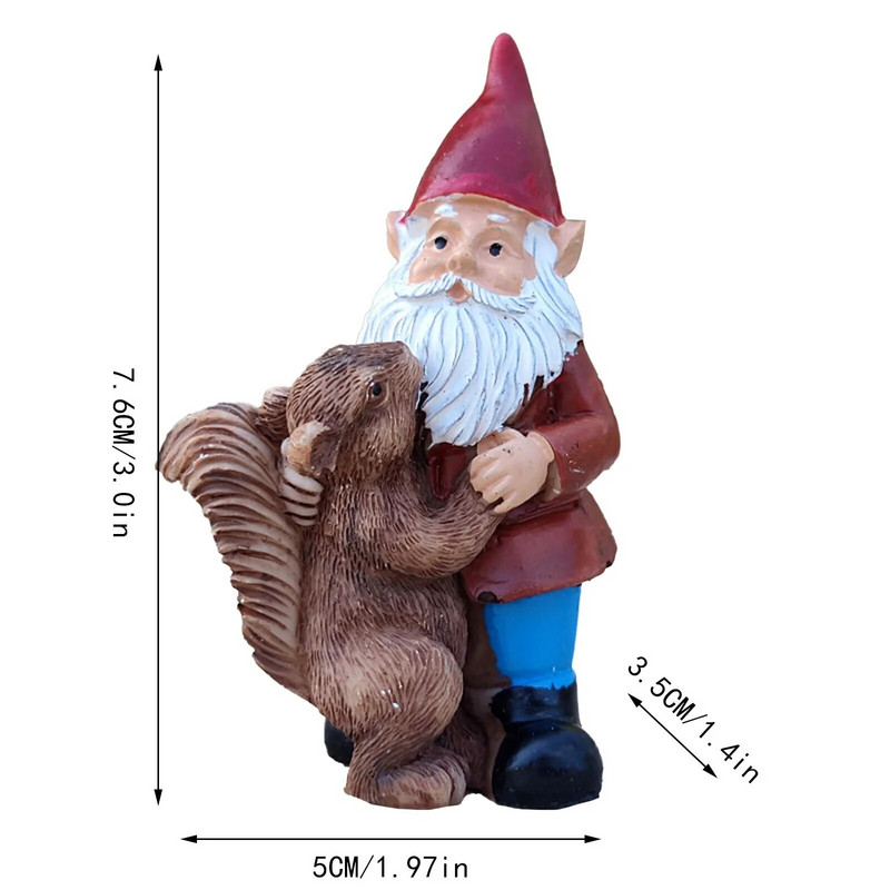 Ziemassvētku sveķu rūķi Ziemassvētku vecīša figūriņas āra dārza statuja dāvana miniatūra ainava pasaku rotājumi Ziemassvētku rotājumi