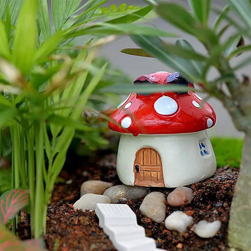 Vaigu mini seenemaja Miniatuursed aiatarvikud Värviline mikromaastik Haldjaaed Miniatuurid Kaunistused Käsitöö