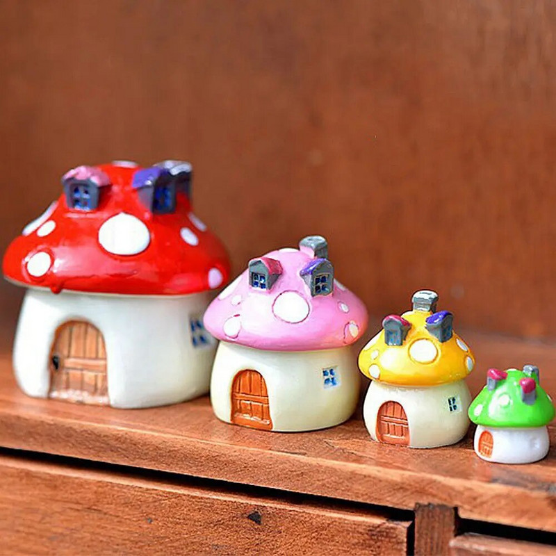 Vaigu mini seenemaja Miniatuursed aiatarvikud Värviline mikromaastik Haldjaaed Miniatuurid Kaunistused Käsitöö