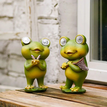 NORTHEUINS Resin Solar Light Cute Little Frog Garden Διακοσμητικά Διακοσμητικά Σπιτιού Μίνι Διακοσμητικά για Εξωτερική Βεράντα Είδος αυλής