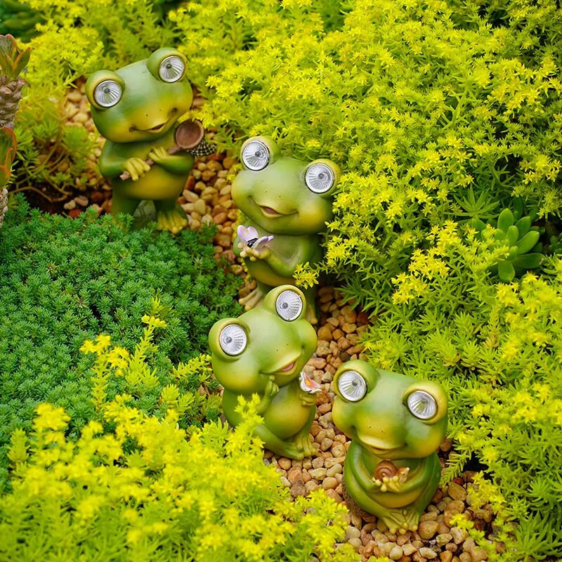 NORTHEUINS sveķu saules gaismas jauka, maza vardīšu dārza dekoratīvi rotājumi mājas mini rotājumi āra lieveņa pagalma priekšmetam