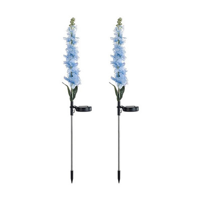 2 vnt. imitacinės violetinės gėlės Šviesos LED saulės vejos lempos vandeniui atsparios gėlių lempos, skirtos namų sodo kraštovaizdžio dekoravimui