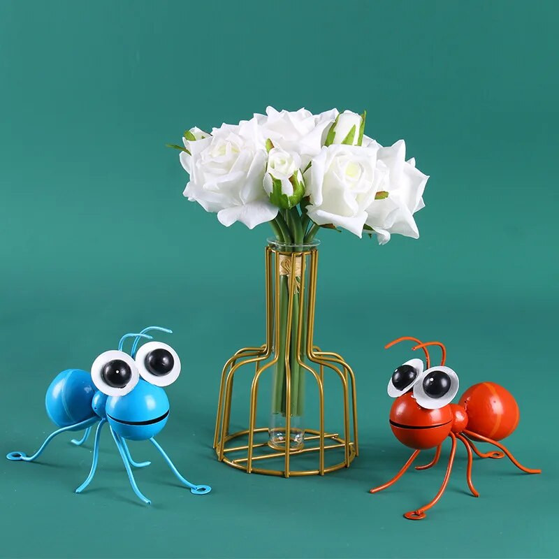 DIY fém hangya terasz kézműves udvar kültéri függő lakberendezési díszek tündérkert nappali fali művészeti szobrok