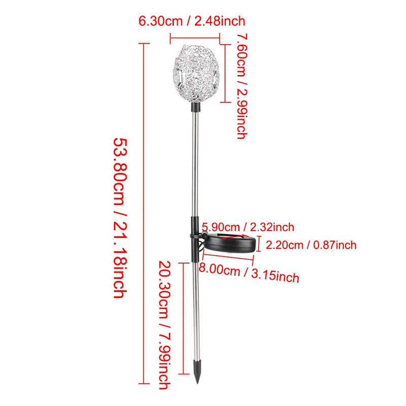 Dekoratiivsed värvilised vasktraadist murulambid valgustid RGB LED päikesevalgustid IP65 veekindel rada kõnnitee siseõu väliaed