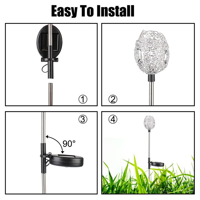 Dekoratiivsed värvilised vasktraadist murulambid valgustid RGB LED päikesevalgustid IP65 veekindel rada kõnnitee siseõu väliaed